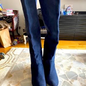 Stuart Weitzman Navy Suede Boots